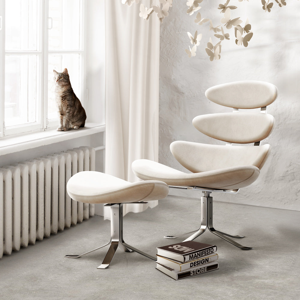Sillón Corona con Otomana Eco Cuero